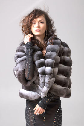 سترة فرو الثعلب فضة